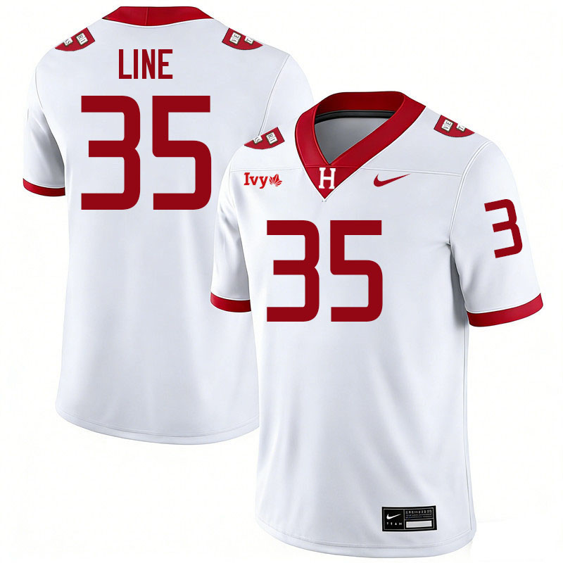 Harvard Crimson #35 Sean Line College Football Jerseys,Uniforms Stitched-White